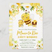 Niedlich-gelbe Honigblütendusche Einladung (Vorne/Hinten)