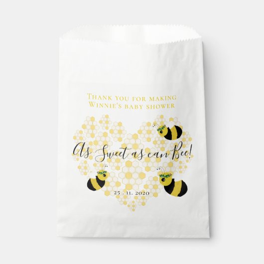 Niedlich-gelbe Hummelkuchen-Honigwabendusche Herd Geschenktütchen (Vorderseite)