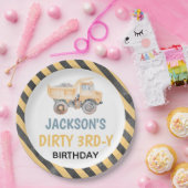 Niedlich-gelbe Konstruktionsklemme, dreirädrige Pa Pappteller (Party)