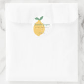 Niedlich-Gelbe Lemon-Kinderdusche Runder Aufkleber (Tasche)