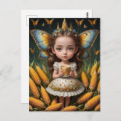 Niedlich-Gelbe Maisschmetterlingsfliege Postkarte (Vorne/Hinten)