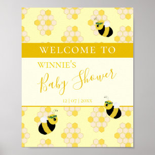 Niedlich-gelbe Mami-Baby-Dusche Willkommen Poster