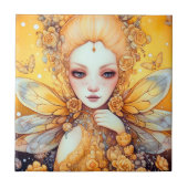 Niedlich Gelbe Märchen Fantasy Art Fliese (Vorderseite)