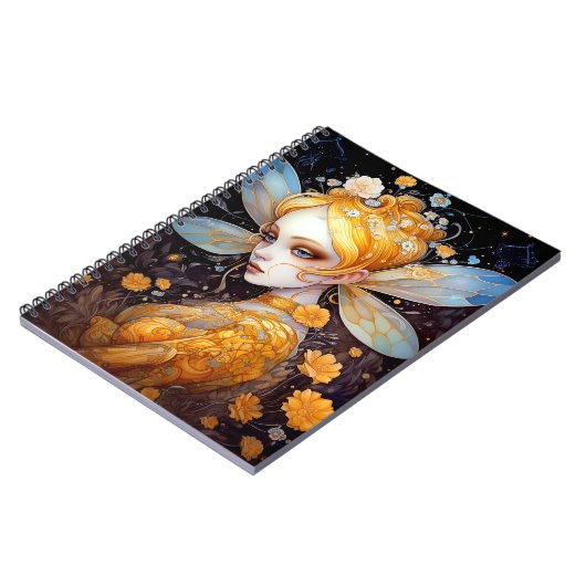 Niedlich Gelbe Märchen Fantasy Art Notizblock (Linke Seite)