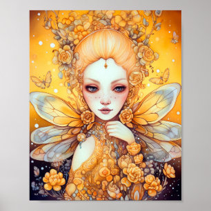Niedlich Gelbe Märchen Fantasy Art Poster