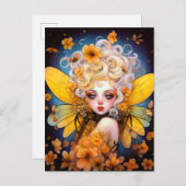 Niedlich Gelbe Märchen Fantasy Art Postkarte (Vorne/Hinten)