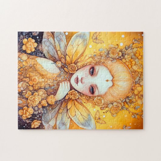 Niedlich Gelbe Märchen Fantasy Art Puzzle (Horizontal)