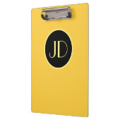 Niedlich-gelbe Monogramm mit gelbem Text Klemmbrett (Links)