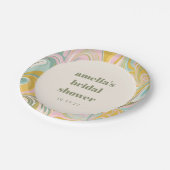 Niedlich Gelbe Pastete Abstraktes Brautparty Pappteller (Schrägansicht)