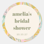 Niedlich Gelbe Pastete Abstraktes Brautparty Runder Aufkleber (Vorderseite)