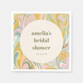 Niedlich Gelbe Pastete Abstraktes Brautparty Serviette