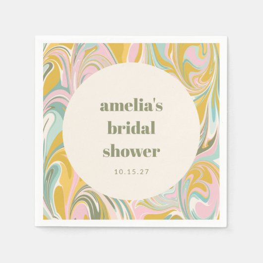 Niedlich Gelbe Pastete Abstraktes Brautparty Serviette (Vorderseite)