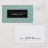 Niedlich-gelbe Polka-Dot-Muster Grüne Textur Visitenkarte (Vorne/Hinten)