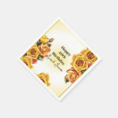 Niedlich Gelbe Rosen 40. Geburtstag Serviette (Ecke)