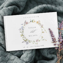 Niedlich-Gelbe Rustikale Wiesenblumenwetterhochzei Gästebuch