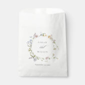 Niedlich-Gelbe Rustikale Wiesenblumenwetterhochzei Geschenktütchen (Vorderseite)