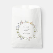 Niedlich-Gelbe Rustikale Wiesenblumenwetterhochzei Geschenktütchen (Vorderseite)