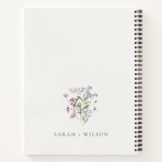 Niedlich-Gelbe Rustikale Wiesenblumenwetterhochzei Notizblock (Rückseite)