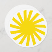 Niedlich gelbe Sonne hell Moderner fröhlicher Spaß Einladung (Vorne/Hinten)