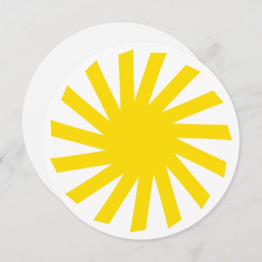 Niedlich gelbe Sonne hell Moderner fröhlicher Spaß Einladung (Vorne/Hinten)