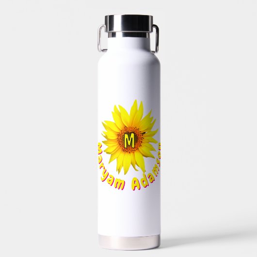 Niedlich Gelbe Sonnenblume (lange Bezeichnung + Mo Trinkflasche (Vorne)