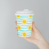 Niedlich-Gelbe Sonnenschutzstreifen Sommerstreifen Pappbecher