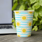 Niedlich-Gelbe Sonnenschutzstreifen Sommerstreifen Pappbecher