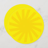 Niedlich gelbe Sonnenstrahlen Moderne fröhliche Ka Einladung (Vorne/Hinten)