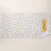 Niedlich-gelbe Sterne Pattern Beach Handtuch (Vorderseite)