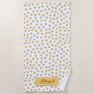 Niedlich-gelbe Sterne Pattern Beach Handtuch