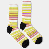Niedlich-gelbe Streifen Socken (Rechts)