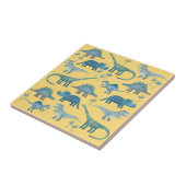 Niedlich Gelbe und Blaue Dinosaurier Fliese (Seite)
