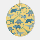 Niedlich Gelbe und Blaue Dinosaurier Keramik Ornament (Links)