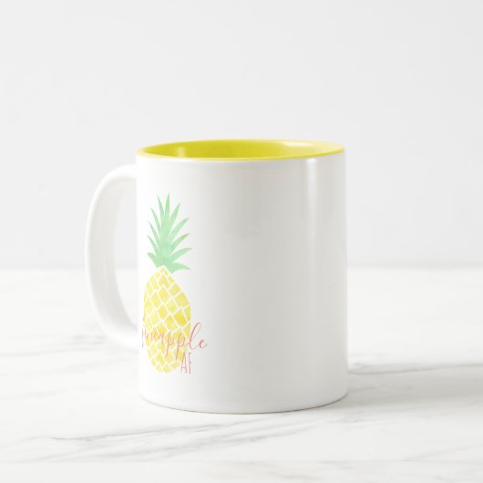 Niedlich Gelbe und grüne Ananas AF Zweifarbige Tasse (Vorderseite Links)