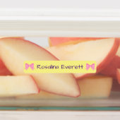 Niedlich Gelbe und rosa Bögen Mädchen Namen Kinder Etiketten (Befestigt)