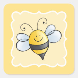 Niedlich Gelbe und schwarze Hummel Quadratischer Aufkleber