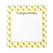 Niedlich Gelbe Zitronen Zitrusfrüchte Muster mit N Notizblock (Vorderseite)