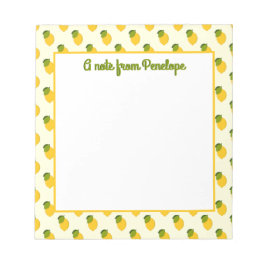 Niedlich Gelbe Zitronen Zitrusfrüchte Muster mit N Notizblock