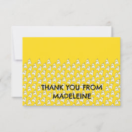 Niedlich Gelbe Züge auf Dankeschön-Karte Dankeskarte