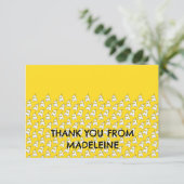 Niedlich Gelbe Züge auf Dankeschön-Karte Dankeskarte (Stehend Vorderseite)