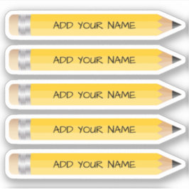 Niedlich-gelber Bleistift-Name, kundenspezifisch g Aufkleber