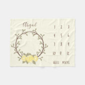 Niedlich-gelber Blumenstrauß Baby Milestone Fleecedecke (Vorderseite (Horizontal))