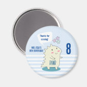 Niedlich-Gelber Dinosaurier mit glücklichen Sterne Magnet (Vorderseite/Rückseite)