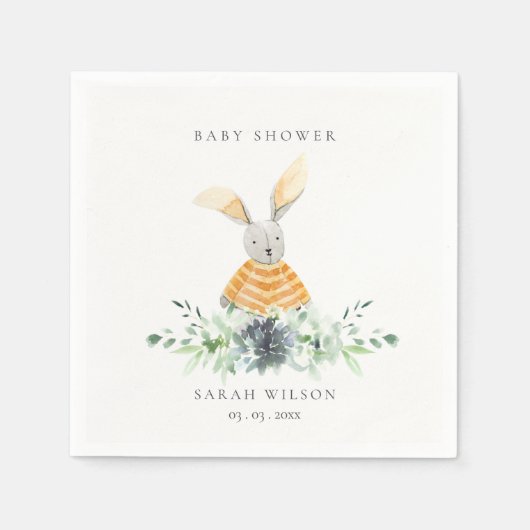 Niedlich-gelber Garten Foliage Babydusche Serviette (Vorderseite)