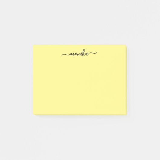 Niedlich-Gelber Individuelle Name Post-it Klebezettel (Vorderseite)