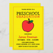 Niedlich-Gelber Kindergarten Abschluss Einladung (Vorne/Hinten)