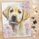 Niedlich-Gelber Labrador-Welpenhund Puzzle<br><div class="desc">Verbringen Sie einen entspannenden Nachmittag und stellen Sie dieses Rätsel zusammen,  dieses niedliche Hello Labrador Welpen Sniffing Tulpen.</div>