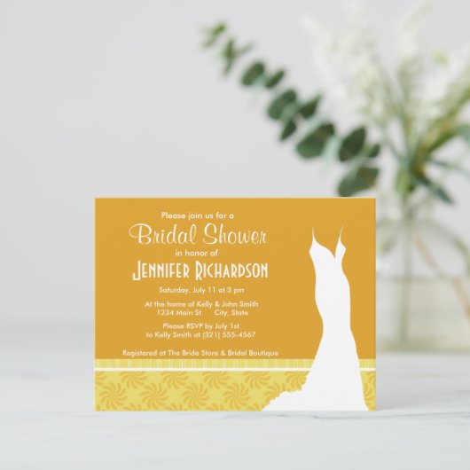 Niedlich-gelber Orangenwirbel Einladungspostkarte (Stehend Vorderseite)