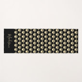 Niedlich-Gelber Pawprint Personalisiert-Schwarzmee Yogamatte (Vorderseite (Horizontal))