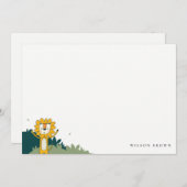 Niedlich-Gelber Wild-Jungle-Tier-Löwe-Kindergeburt Mitteilungskarte (Vorne/Hinten)